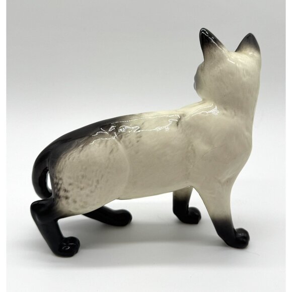 Vintage Beswick England Standing Cream Black Siamese Cat Figurine 6” - Picture 3 of 6